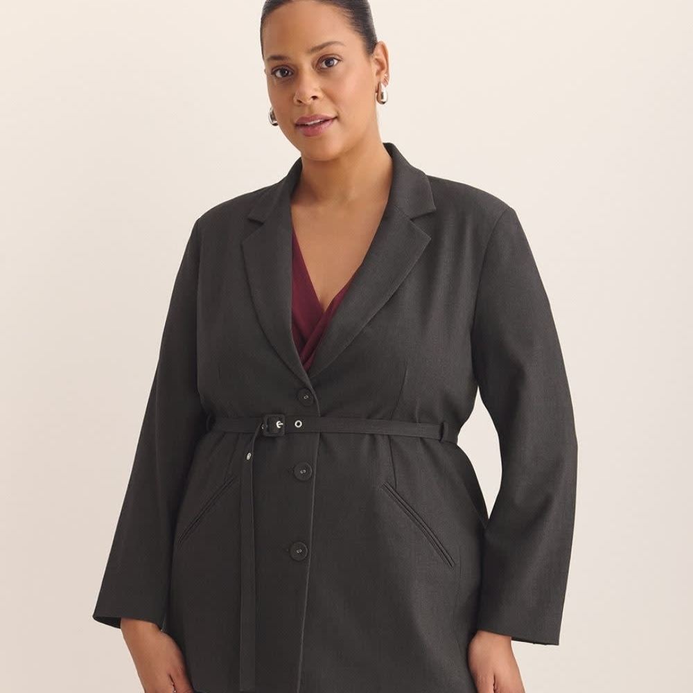 Women's Black Belted Jacket